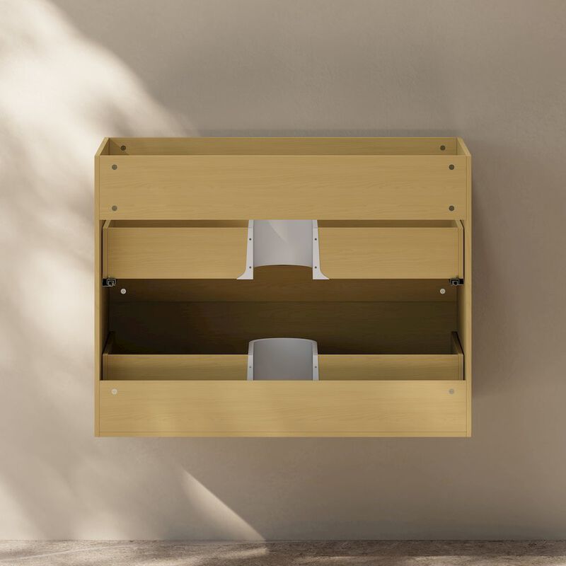 Liberte 30" Wall-Mounted Bathroom Vanity Cabinet without Top in Natural Oak image number 5