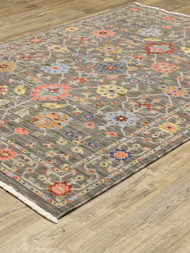 Lucca 5'3" x 7'6" Grey Rug image number 1