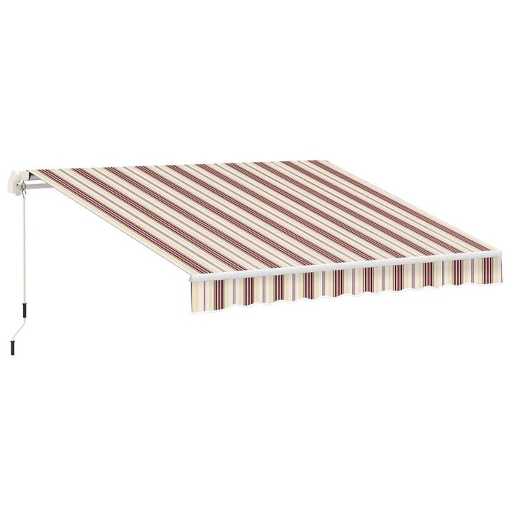 Hivvago Retractable Patio Awning with Manual Crank and Aluminum Frame