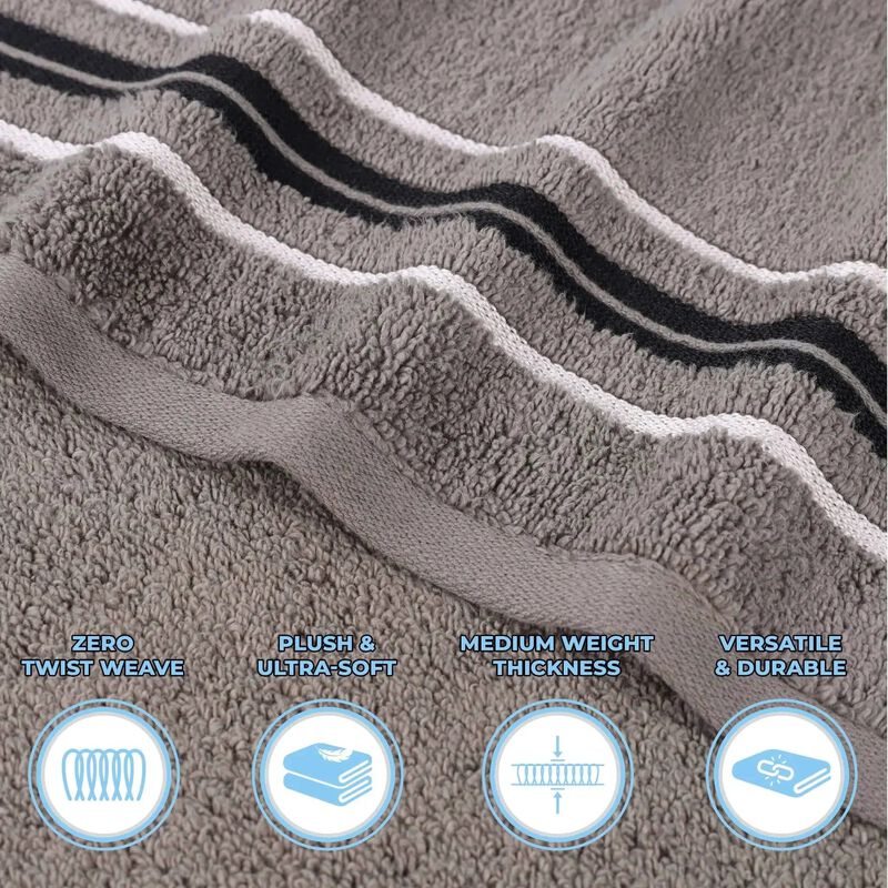 Soft Zero Twist Cotton Floral Hand Towel Set of 6 Bathroom Towels image number 2