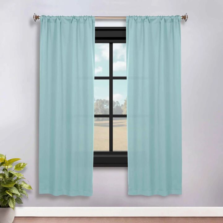 Blackout Curtain Set of 2, Solid Window Drapes for Bedroom and Living Room