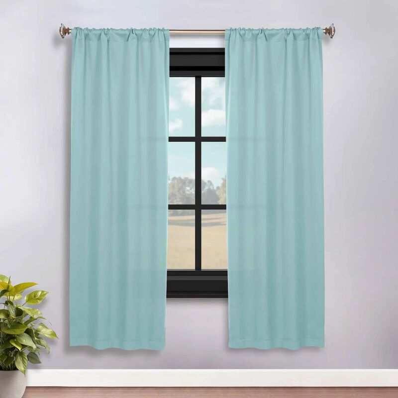 Blackout Curtain Set of 2, Solid Window Drapes for Bedroom and Living Room image number 1