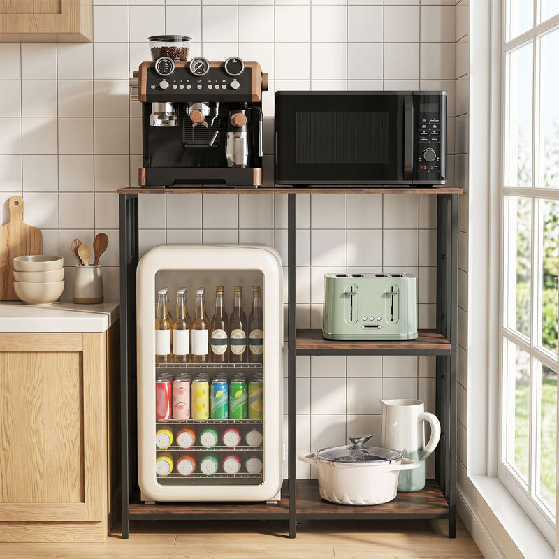 3-Tier Microwave Stand Kitchen Bakers Rack with Open Shelves Storage Unit image number 1