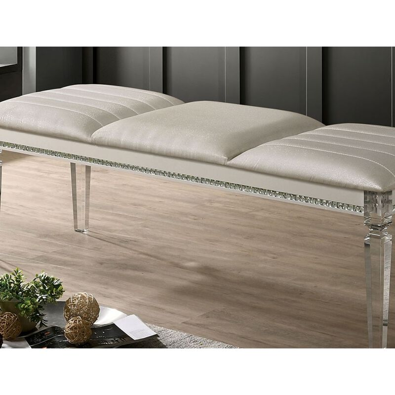 Streamdale Solid Wood Bench with Crystal Accent image number 5