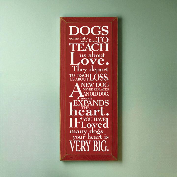 Pet Lover Wood Sign Dogs Teach Us About Love Inspirational Wall Hanging