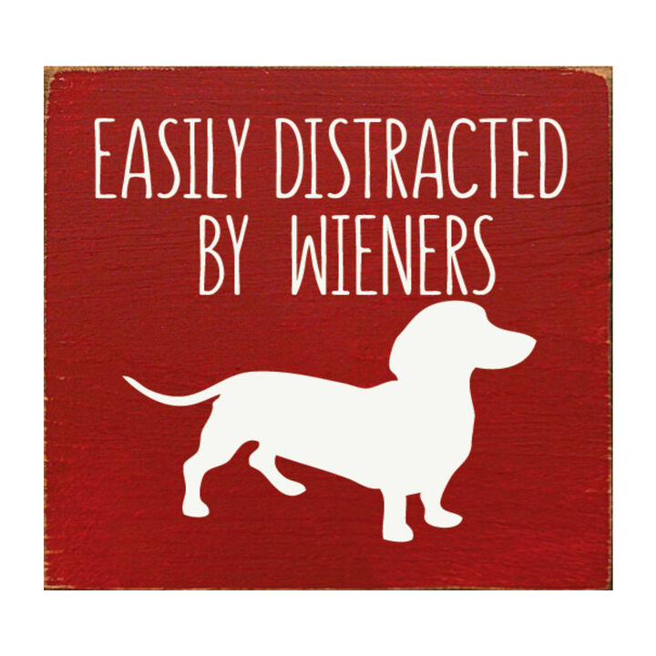 Decorative Wiener Dog Wooden Sign with Funny Pet Lover Saying