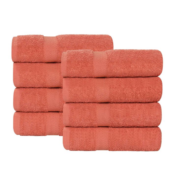 Absorbent Cotton Hand Towel Set of 8 for Bathroom, Spa and Kitchen Use