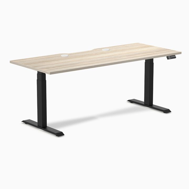 Desky Dual Scalloped Laminate Sit Stand Desk