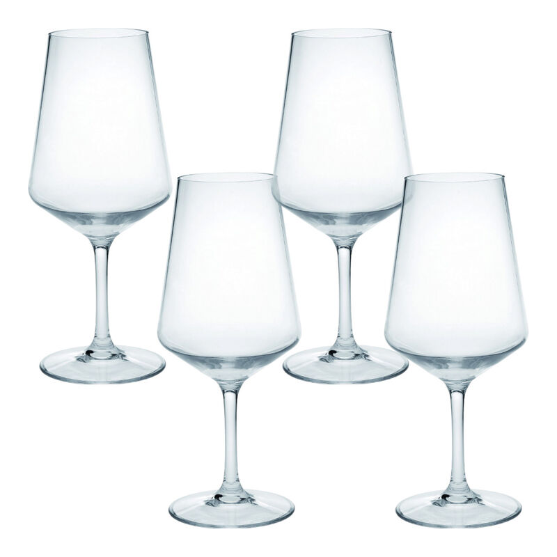 Four-Piece Tritan Plastic Stemmed Wine Glasses for All-Purpose Use