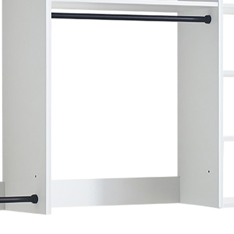 Vedz Walk in Closet w 2 Drawers, 5 Shelves, 3 Hanging Rods, White