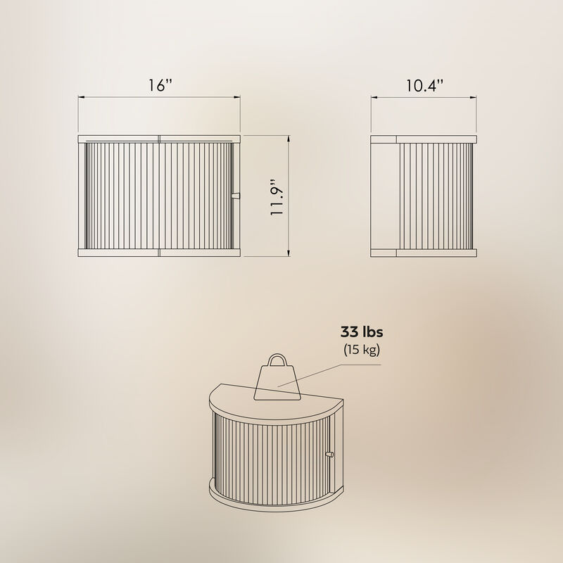 SLIDDO 16'' Floating Nightstand with Storage and Sliding Door.