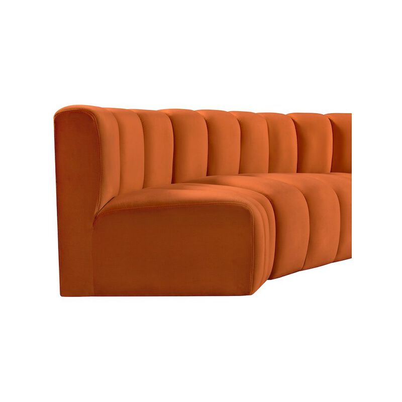Meridian Furniture Arc Cognac Velvet Modular Sofa