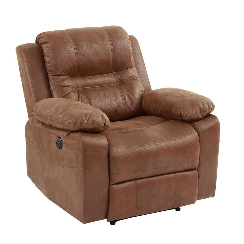Poundex Power Recliner-Dark Brown