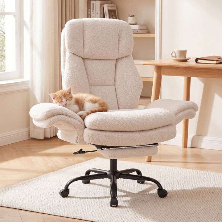 Ergonomic Cross Legged Office Chair Big and Tall with Retractable Footrest