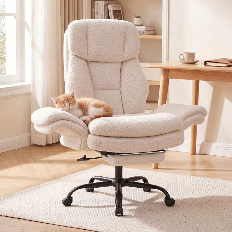 Ergonomic Cross Legged Office Chair Big and Tall with Retractable Footrest image number 1