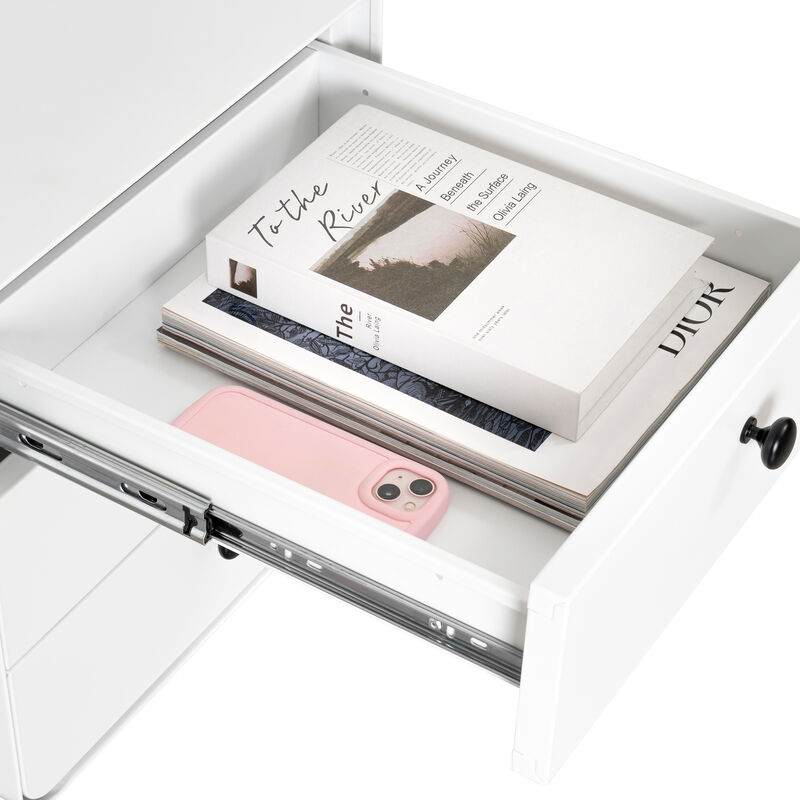 Streamdale 3-Drawer Steel Nightstand for Bedroom/Living Room