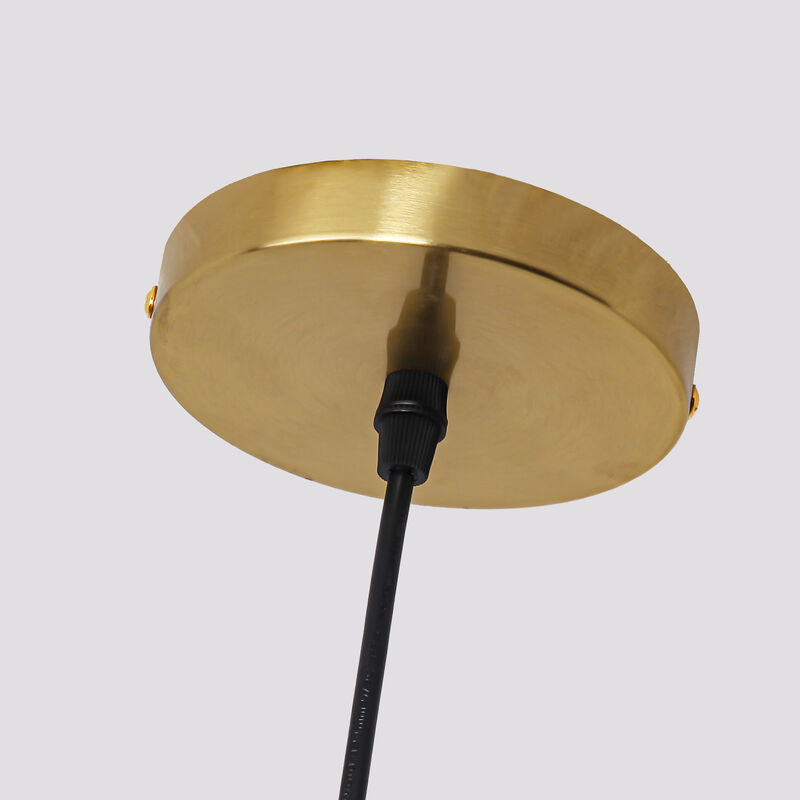 5 in. 1-Light Plated Brass Glass Chandelier