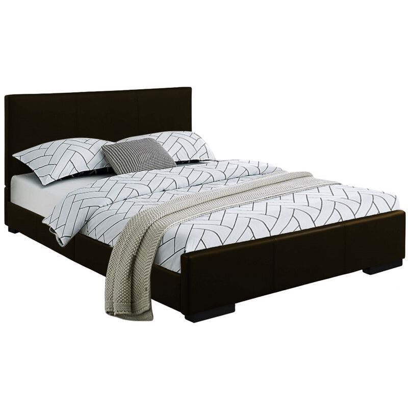 Durable Faux Leather Upholstered Bed &ndash; Solid and Manufactured Wood Construction image number 5