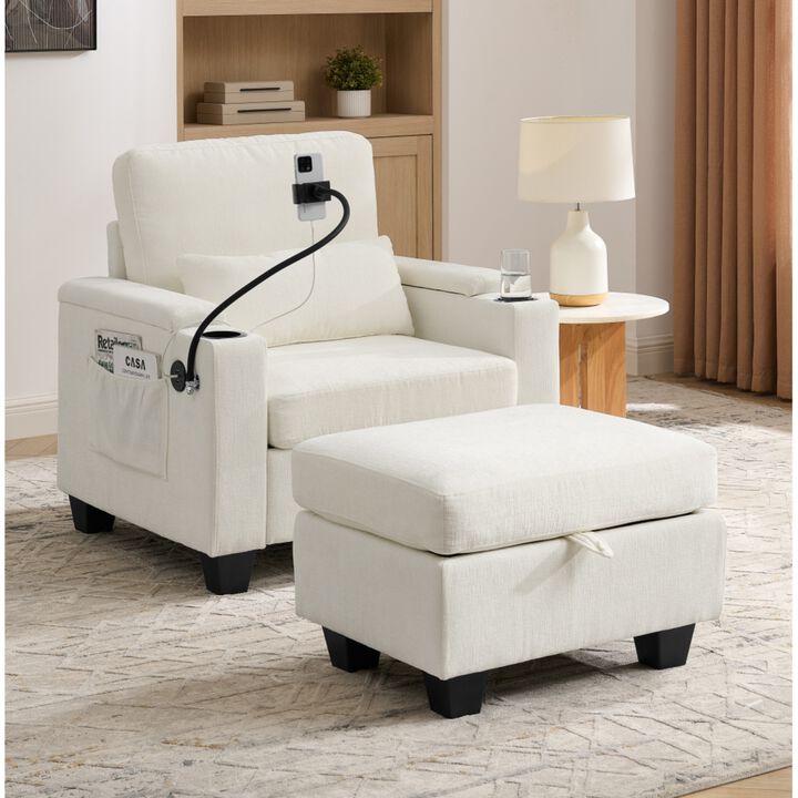 Kurtfo Chenille Accent Chair Set