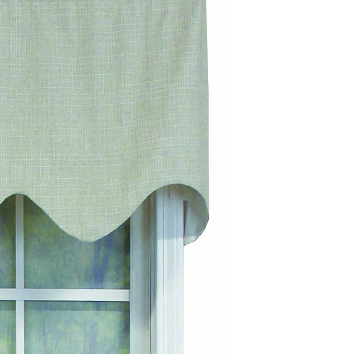 RLF Home R-Crosby Essential Solid Color Fabric Printed Regal Valance 3" Rod Pocket 50" x 17" Sand
