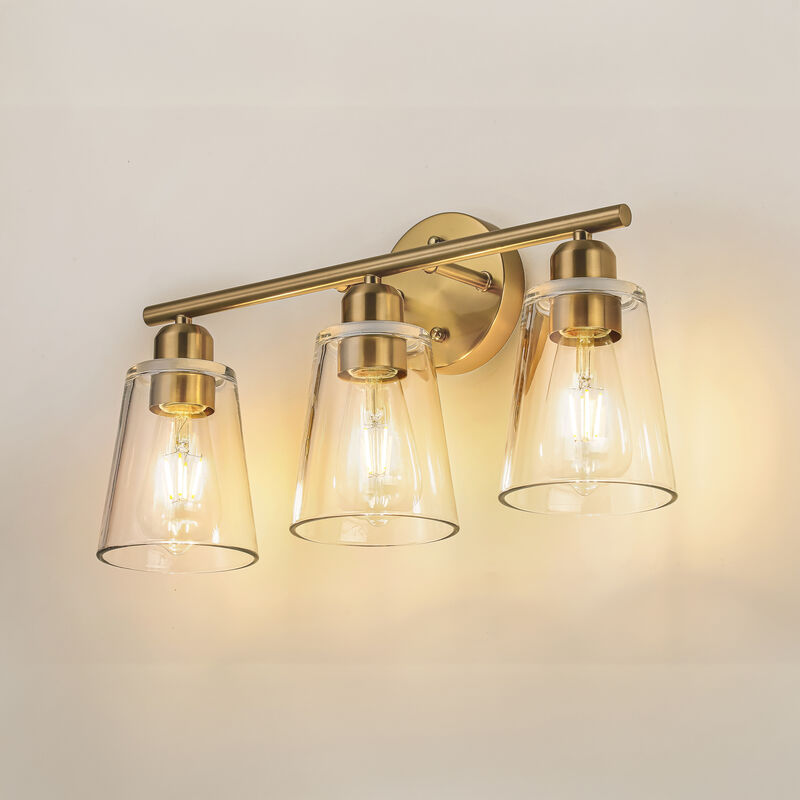 Vanity Light with Tapered Clear Glass Shade and For Hallway or Bathroom image number 0
