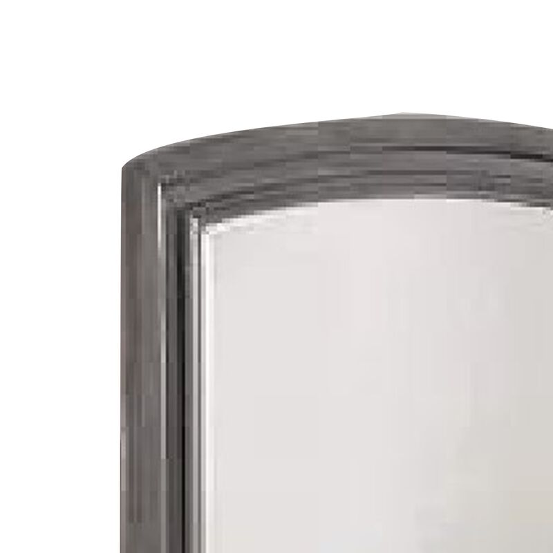 Dresser Mirror, Gray Pine Wood Frame, Farmhouse Carved Details 36x42 image number 3