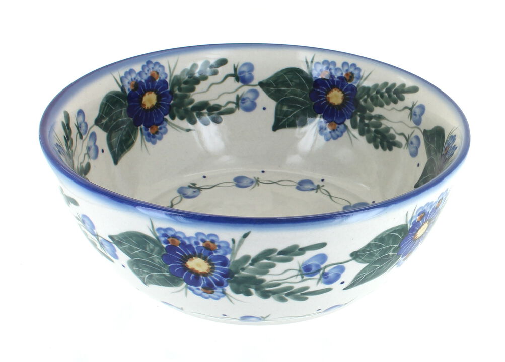 Blue Rose Polish Pottery Hyacinth Large Bowl