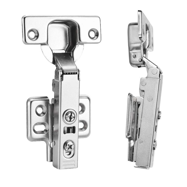Luokim 40pcs Standard Cabinet Hinge,Fit for Frameless Cabinet,European Full Overlay,Soft Closing,Four-Hole mounting Plate Hinges