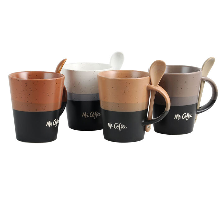 Mr. Coffee CafÃ© Greco 8 Piece 14 oz. Mugs with Matching Spoons Set