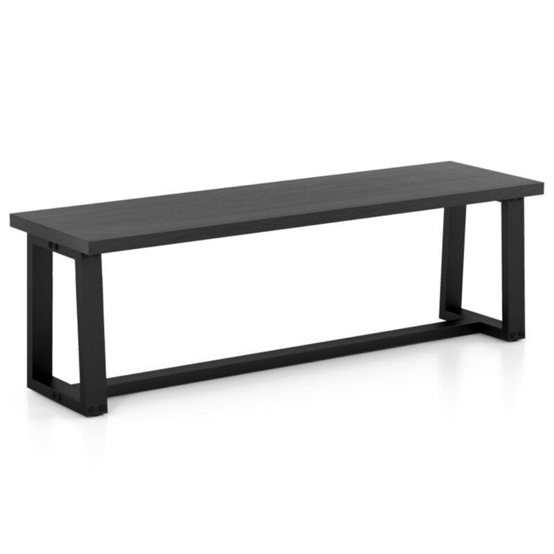 Hivvago Wood Dining Bench with Metal Frame and Adjustable Footpads