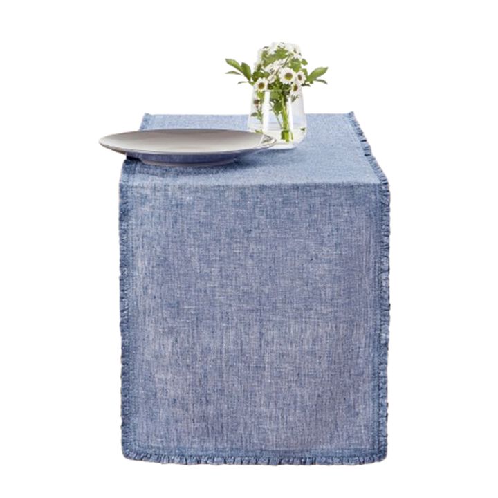 Solino Home 100% Pure Linen Table Runner - Juliette Ruffle