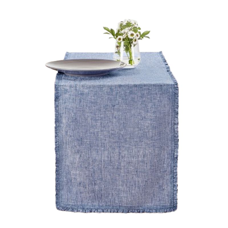 Solino Home 100% Pure Linen Table Runner - Juliette Ruffle