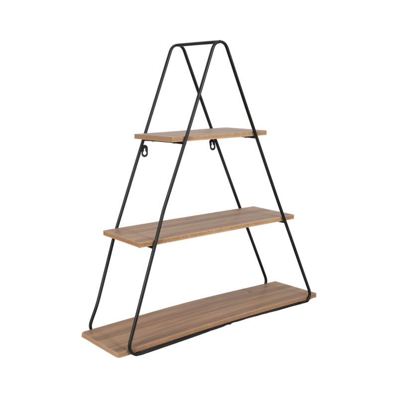 Metal/Wood Triangle Wall Shelf image number 1