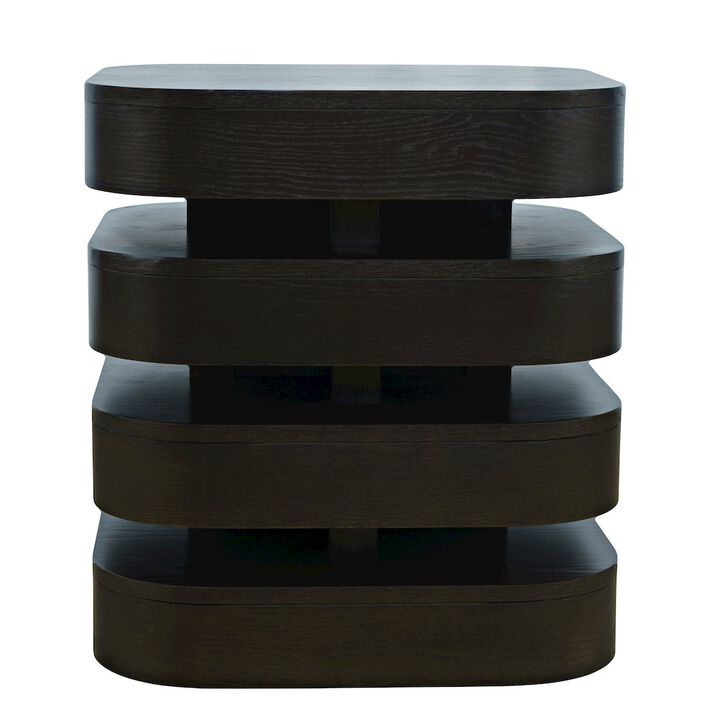 Jofran Brix Mid-Century Modern Floating Sculpture Layered Square End Table