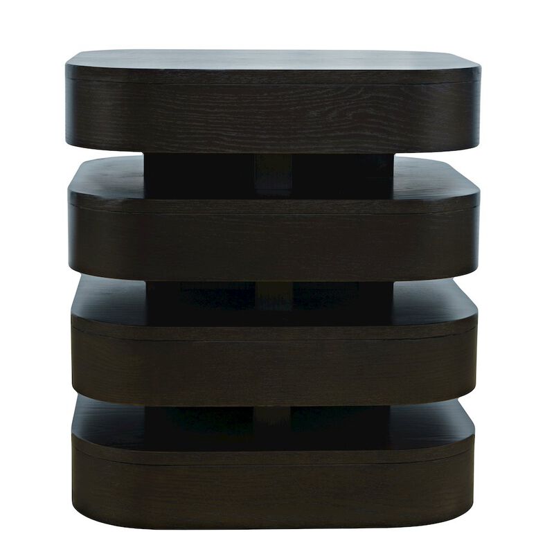 Jofran Brix Mid-Century Modern Floating Sculpture Layered Square End Table