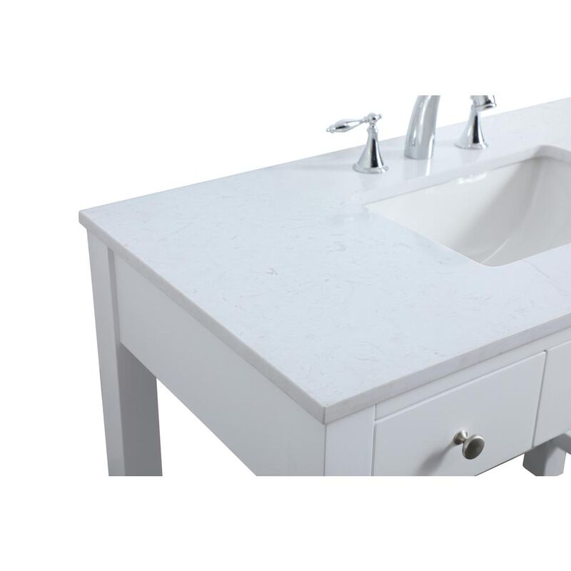 Elegant Kitchen and Bath 42 Inch ADA Compliant Bathroom Vanity In White