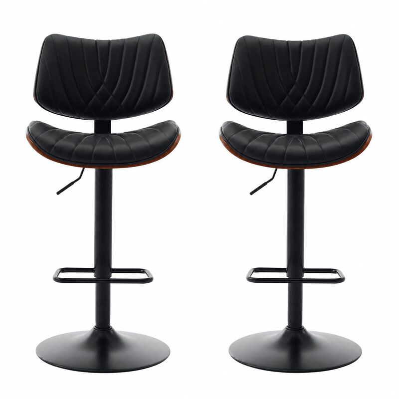 Mid-Century Adjustable Swivel Bar Stools, Set of 2 image number 0