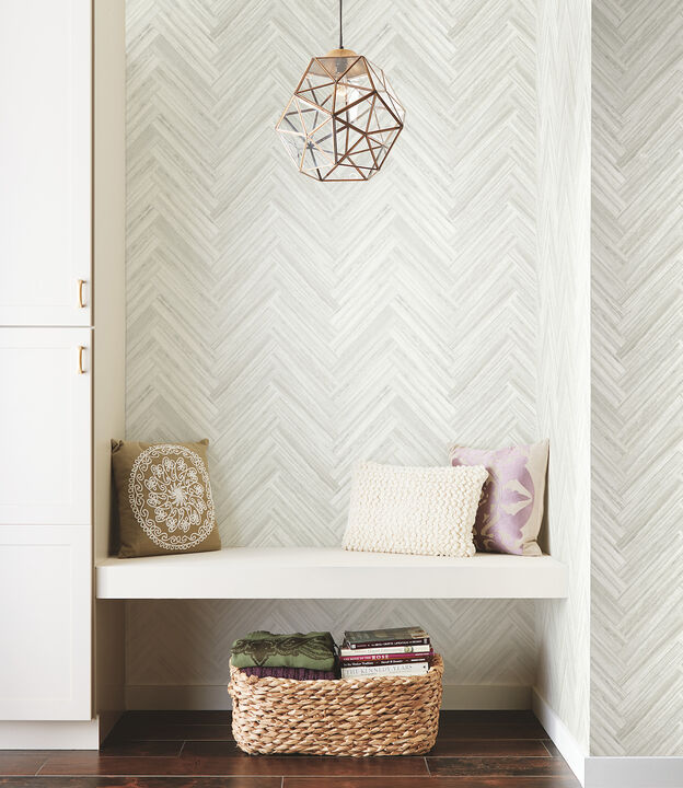 Hermosa Herringbone Beige Peel & Stick Wallpaper (Set of 2)