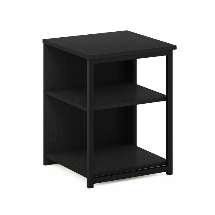 Furinno Camnus Modern Living End Sofa Side Table/Nightstand with Metal Frame Support, Americano/Black