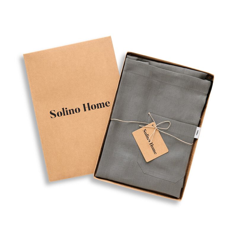 Solino Home 100% Pure Linen Apron - Linen Midi Bistro Apron image number 2