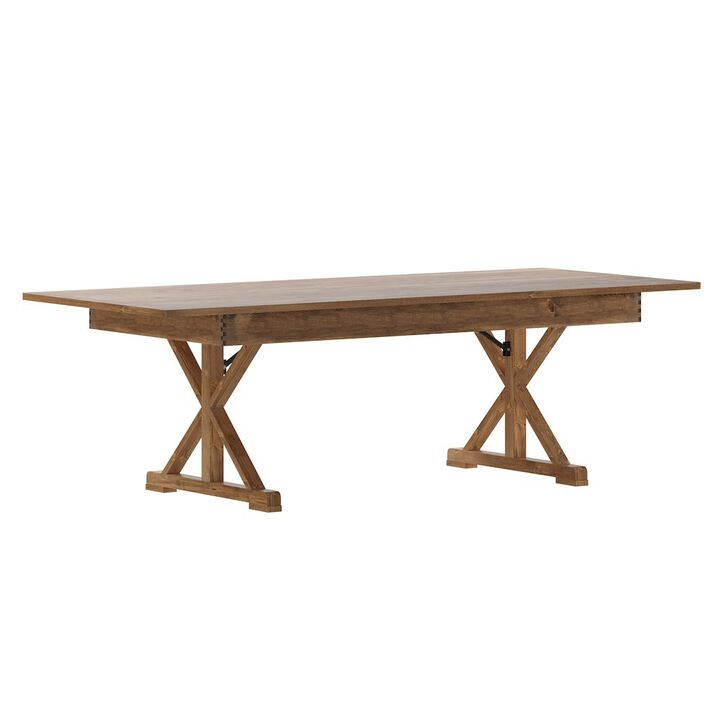 Flash Furniture 8' x 40 Farm Style Dining Table with X-Legs for Commercial and Residential Use