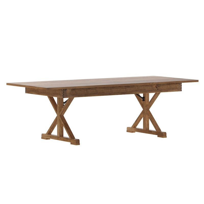 Flash Furniture 8' x 40 Farm Style Dining Table with X-Legs for Commercial and Residential Use