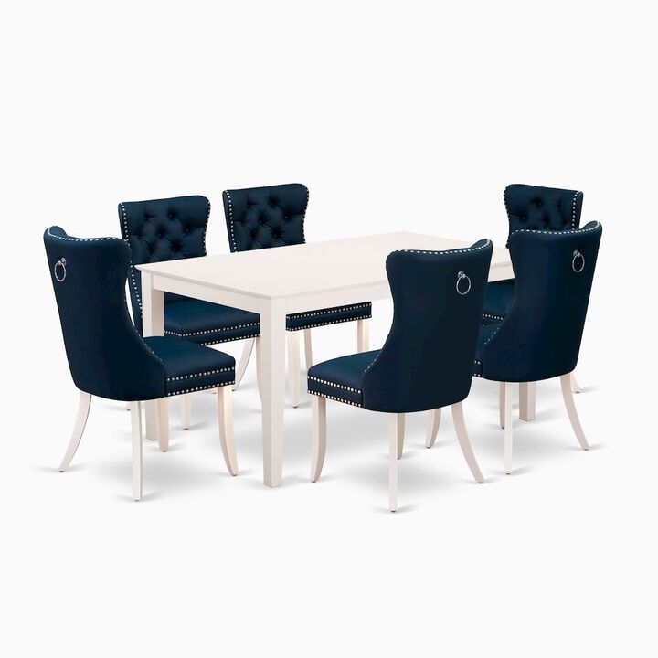 7 Piece Dining Table Set Consists of a Rectangle Kitchen Table