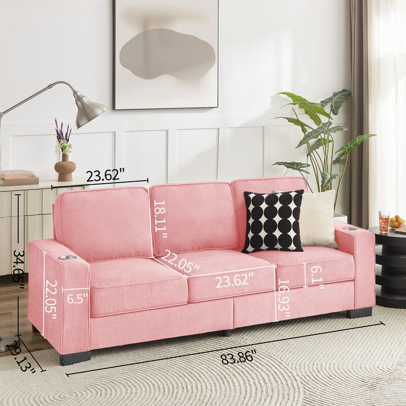 Spresk 83.86"Snowfleece Fabric sofa image number 9