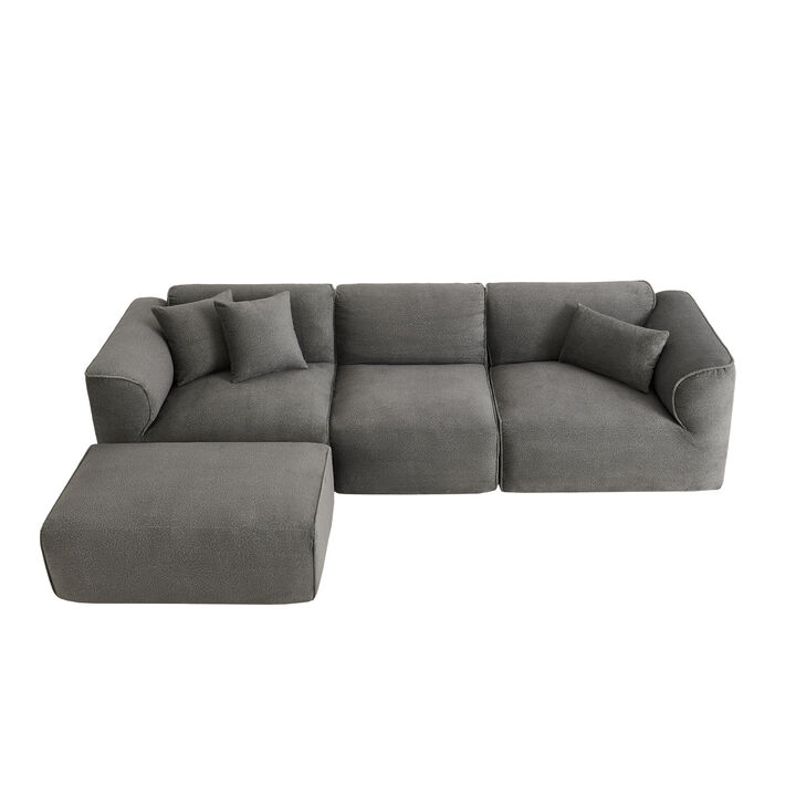 Merax U_Style Luxury living room double-needle cut velvet sofa