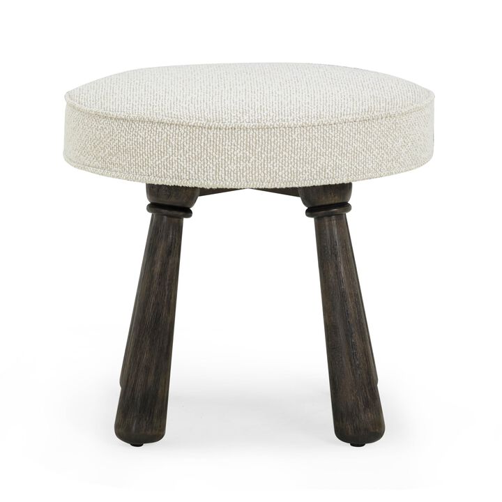 TOV Furniture Pookie Cream Chenille Boucle Stool