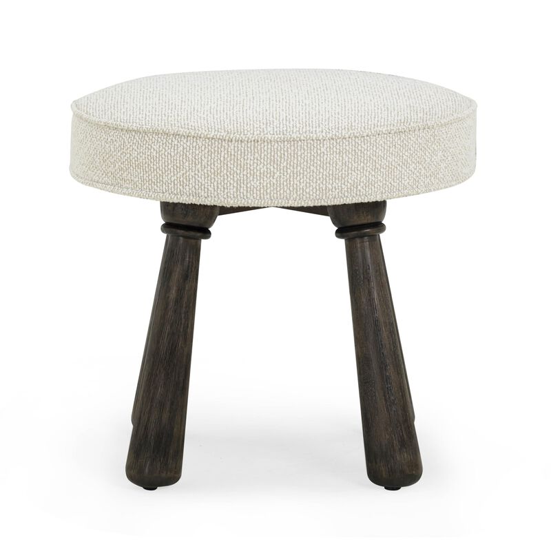 TOV Furniture Pookie Cream Chenille Boucle Stool image number 1