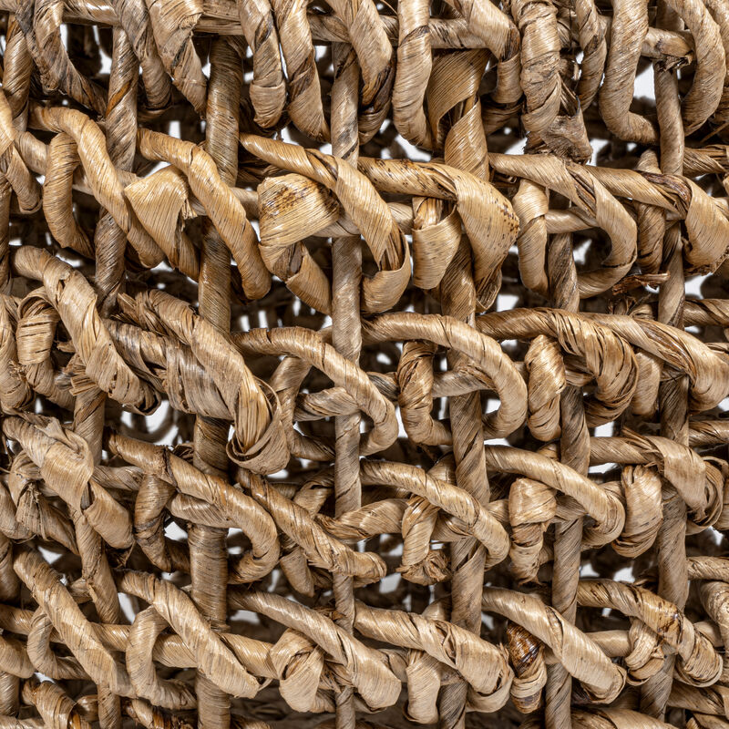 Sage Rustic Bohemian Barrel-Style Abaca/Iron Handwoven Stool