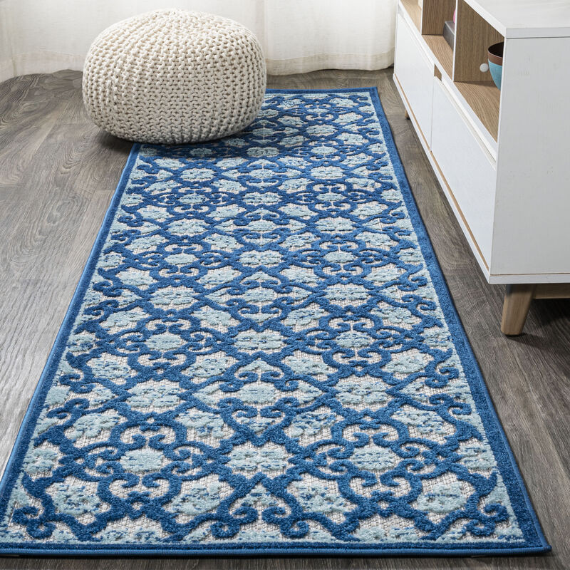 Gallia Tile Trellis High-Low Indoor/Outdoor Area Rug