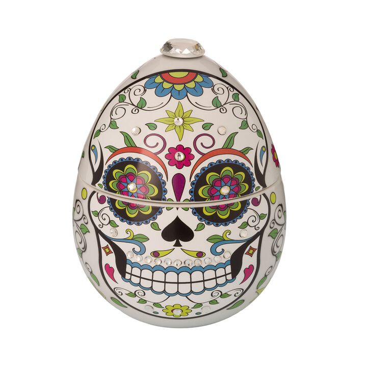 Candle in Ceramic SKULL 7.8 oz White 4.72 diam. x 7.28 in
